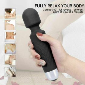 Cordless Handheld Powerful Vibrating Massager Wand Full Body Therapy Motor(Must Provide A Hazardous Materials Shipping Label For Self-pickup By U (Color: Black)